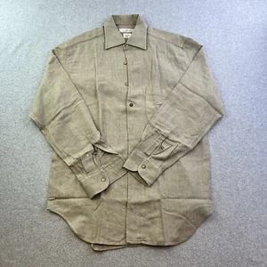Ermenegildo Zegna Dress Shirt Large Brown Long Sleeve Button Up Casual Adult - Picture 1 of 11