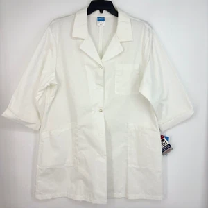 Vintage Crest Adult Size XL Lab Coat White Polyester Cotton Pockets Long Sleeves - Picture 1 of 5