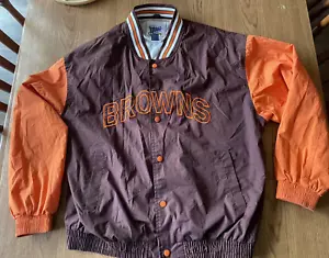 Vintage 90's Official Cleveland Browns Button Front Jacket Mens Size Large - Picture 1 of 8