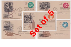 TurtlesTradingPost- Colonial Professions 1975 FDC #U571-75 Artcraft All 5 Covers - Picture 1 of 4