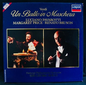 VERDI~Un Ballo In Maschera~Pavarotti~Solti~N Mint 3 Lp Box Set~LONDON #410 210-1 - Picture 1 of 5