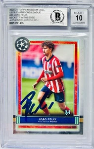 2020-21 Joao Felix Signed Topps Museum Collection UCL #43 Beckett Grade 10 - Picture 1 of 1