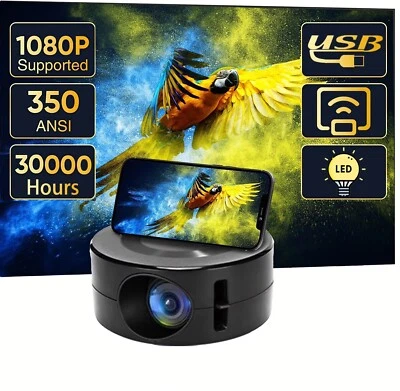 Mini Projector HD Home Cinema Portable LED Home Theater Mobile Phone Projector - Image 1 of 4