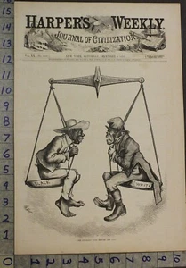 1876 POLITICAL AMENDMENT SATIRE NAST HARPERS WEEKLY COVER WOODCUT ART 28294 - Picture 1 of 1