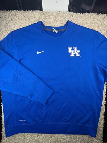 Nike Kentucky Wildcats Sweatshirt Size 3XL Blue Pullover Fleece Lined Therma-fit Cover