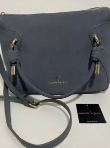 Nanette Lenore Umhängetasche veganes Leder grau blau Farbe Clarisse Nubuk mit Knoten - Bild 1 von 9