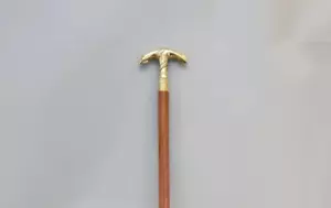 Klassischer schwarzer Schaftstab mit Holzgriff - Vintage Design - Bild 1 von 3