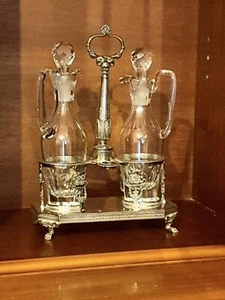 French Sterling Silver Cruet Oil & Vinegar-by Marc-Augustin Lebrun, Paris, 1809 - Picture 1 of 24