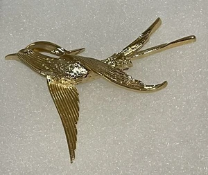 60er Paradiesvogel Trifari Anstecknadel Brosche signiert RAR goldfarben Geschenk - top - Bild 1 von 3