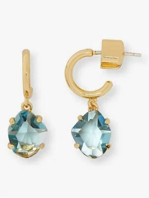 Pendientes Huggies Kate Spade Treasure Trove Oro Azul $48 Nuevos con Etiquetas Foto 1 de 4