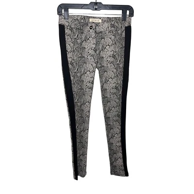 Arden B Pants Womens Sz 0 XS Skinny Black Stretch Animal Snakeskin Print Casual - Image 1 of 4