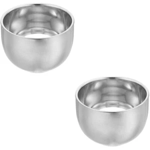2 Pack Stainless Steel Shaving Bowl Shave Cup Accessories - Picture 1 of 12