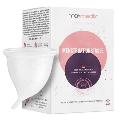 MAXMEDIX Menstruationstasse S - Glockenform - kürzere Cervix - ausliefsicher & flexibel