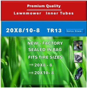 2-Pack Inner Tubes Lawn Mower 20x8.00-8 20x10.00-8 (20x8/10-8)Valve Stem TR13 - Picture 1 of 4