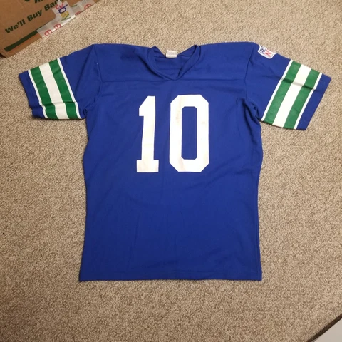 Rare Vintage NFL 1976-82 Seattle Seahawks blue O'Leary #10 jersey L 42-44 Cover