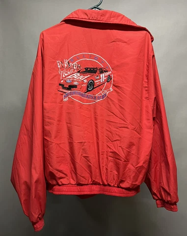 Vintage Bill Elliott Zip-Up Jacket Budweiser Track USA Race 11 NASCAR Size XL Cover