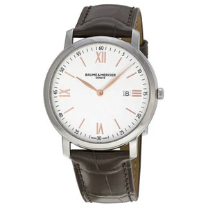 BRAND NEW BAUME ET MERCIER CLASSIMA MOA10181 MENS BROWN LEATHER ROSE GOLD WATCH - Picture 1 of 1