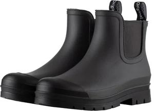 Short Rain Boots Women Wide Width Fashion Waterproof Chelsea Boots for Women Mat - Picture 1 of 18