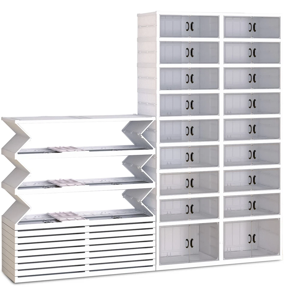 Foldable Shoe Rack, Large Shoe Storage with Magnetic Clear Door - Image 1 of 1