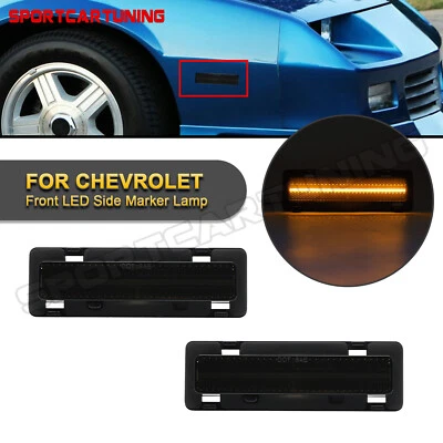 Smoked LED Front Side Marker Lights For 1982-1992 Chevy Camaro Pontiac Firebird - Изображение 1 из 4