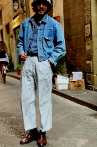 Mens VINTAGE LEVIS 70501 0119 TYPE 1 TRUCKER JACKET size L Large Denim pleat - Picture 1 of 24