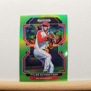 2022 Prizm Draft Picks Baseball Tyler Schweitzer LIME GREEN Prizm 37/75 # PDP161