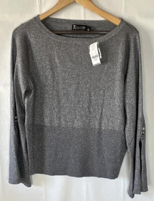 Suéter metálico para mujer New York & Company 7th Avenue talla L grande nuevo con etiquetas Foto 1 de 3