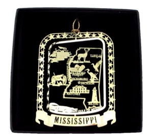 Mississippi Ornament State Landmarks Brass, Personalize w Year Charm 2018 to 26 - Picture 1 of 8