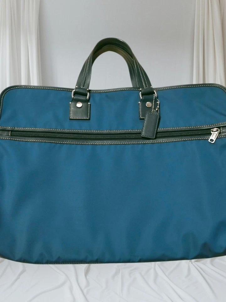 Состояние ТРЕНЕР портфель бизнес сумка с логотипом подвеска нейлона кожи 12a - Изображение 1 из 4