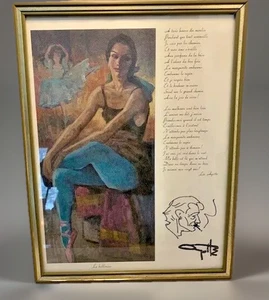 Leo Ayotte Print La Ballerine Canada Artist Ballet Dance Ballerina Art Deco VTG - Picture 1 of 24