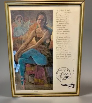 Leo Ayotte Print La Ballerine Canada Artist Ballet Dance Ballerina Art Deco VTG - Image 1 of 4