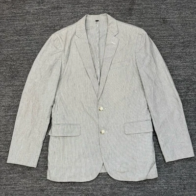 J. Crew Ludlow Blazer Men 38R Black Stripe Somelos Linen Cotton Jacket Preppy - Image 1 of 4