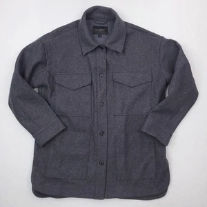Banana Republic Shirt Jacket Mens Medium Gray Shacket Button Front Chore Utility - Picture 1 of 14