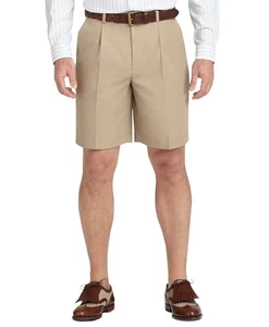 Brooks Brothers Herren beige plissiert Poly Links Chino Golfshorts, 33W 8627-11 - Bild 1 von 1