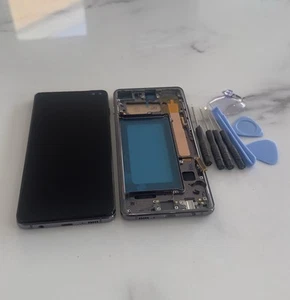 Cadre de montage écran LCD noir pour Samsung Galaxy S10 Plus pièce détachée UK - Photo 1 sur 2