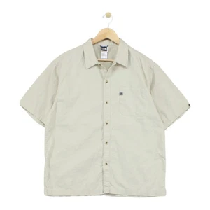 Camisa Vintage North Face Para Hombre Talla L Beige Manga Corta Algodón Lino Safari - Imagen 1 de 15