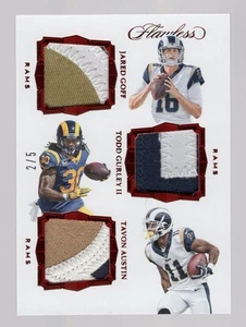 JARED GOFF/TODD GURLEY/TAVON AUSTIN 2017 PANINI FLAWLESS 3X-PATCH #2/5 **RAMS** - Picture 1 of 2
