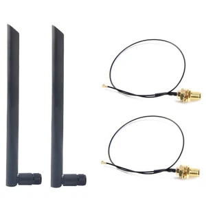 Antenne WiFi Sans Fil Bande 6Dbi RP-SMA + MHF4 Câble en Queue de Cochon po4393 - Photo 1/6