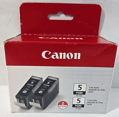 Cartucho de tinta negro pigmentado Canon PGI-5BK - Lote original 2017 OEM - Sellado Foto 1 de 4