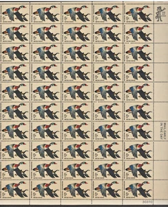 USA #1362 - 1968 Sheet of 50 Pl 30370 "Waterfowl Conservation - Ducks" 6¢ XF MNH - Picture 1 of 4