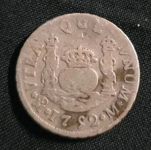 Mexico 1752-Mo M Silver 2 Reales Pillar Type - Picture 1 of 2