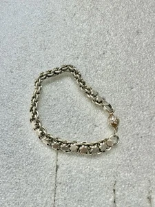 .925 Sterling RAJASTHAN Heavy Floral Link & Disc Reversible 7.5” Bracelet  - Picture 1 of 12