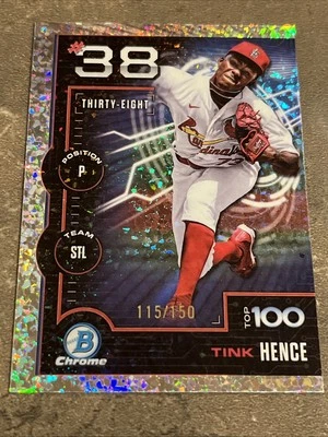 🟥🔥Tink Hence🔥🟥2025 Bowman - Top 100  Mini Diamond /150 Cardinals - Image 1 of 4