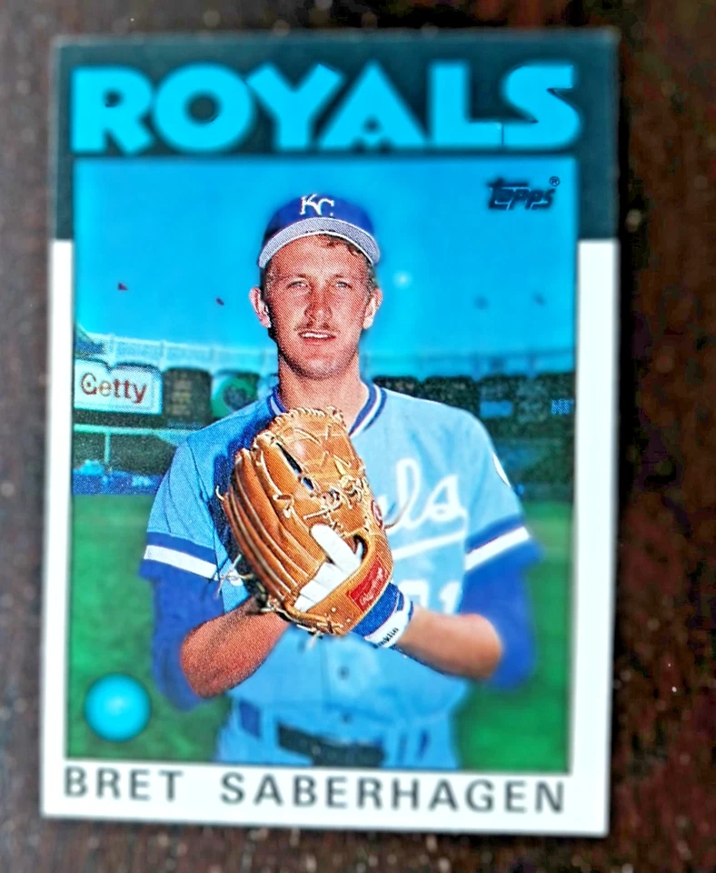 1986 Topps #487 Bret Saberhagen lanzador Kansas City Royals envío gratuito Foto 1 de 1