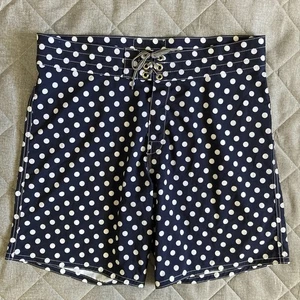 Birdwell Beach Britches Uomo 36 Blu Bianco Pois Boardshorts 9" Cucitura Interna - Foto 1 di 11