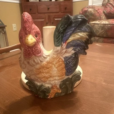 Toallero de papel de gallo de campo toallero de papel de pollo granja Foto 1 de 4