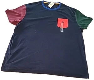 Polo Ralph Lauren Men's Navy Multi Colorblock Classic Fit Ringer Pocket Shirt - Picture 1 of 15