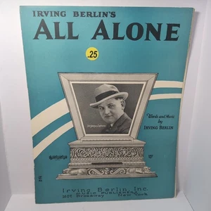 Irving Berlin's ALL ALONE Sheet Music 1924 featured in The Music Box Revue - Picture 1 of 1