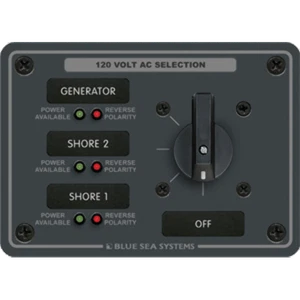 Blue Sea 8366 AC Rotary Switch Panel 30 Ampere 3 Positions + OFF 2 Pole Boat - Picture 1 of 8