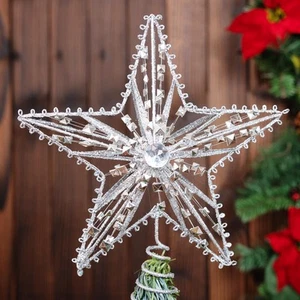 Christmas Tree Topper 9 INCH Wire Five-Pointed Star Treetop Party Supplies Xm... - Picture 1 of 7